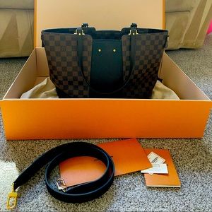 Beautiful Authentic Louis Vuitton Damier Ebene Jersey Tote